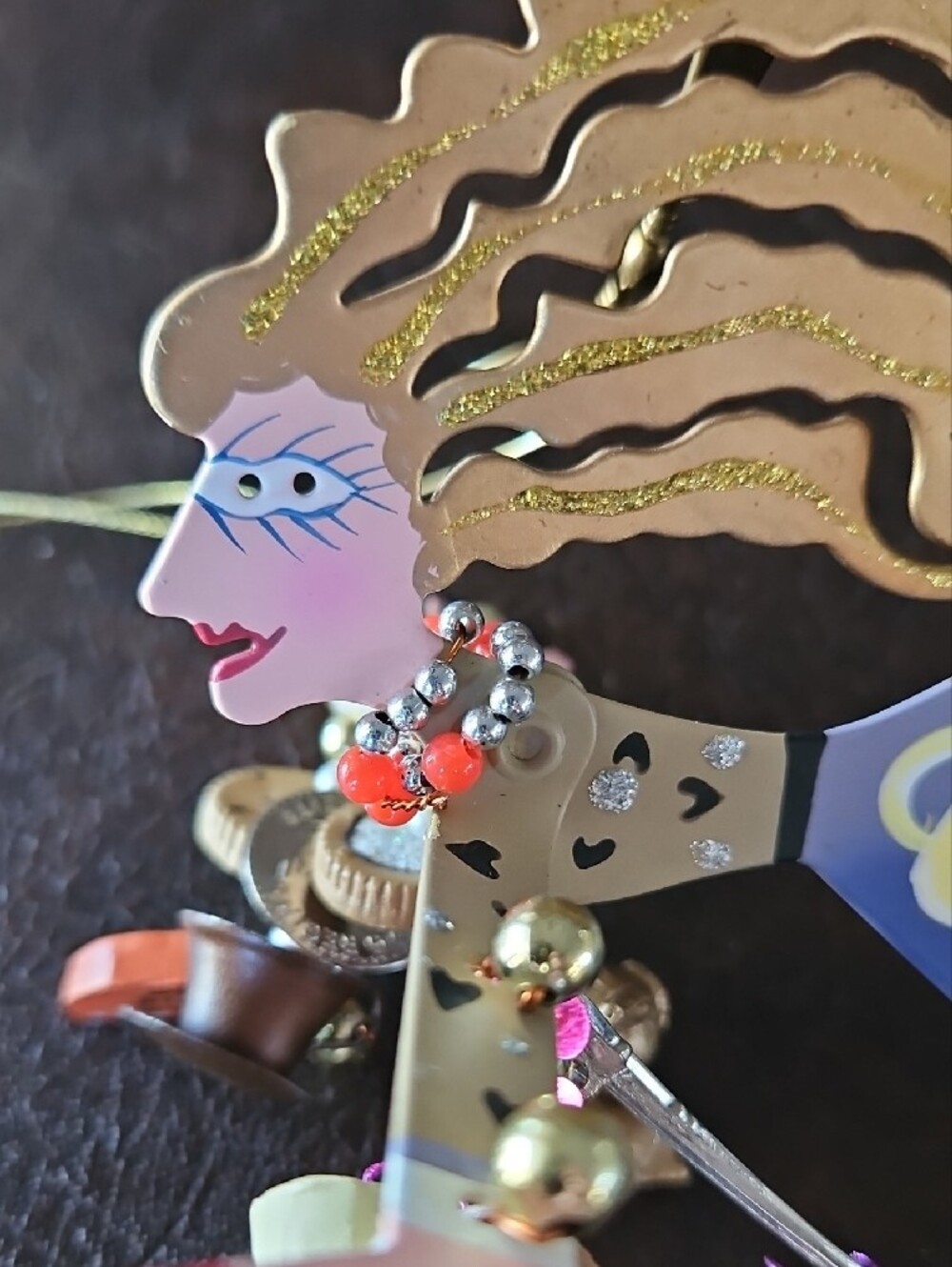Karen Rossi Playful Coffee Java Lover Dangle - Colorful Enamel Woman Ornament - Picture 3 of 10